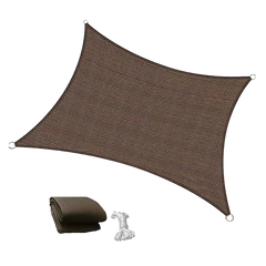 Rectangle Sun Shade Sail Fabric Garden Patio Pool Awning Canopy Cover Coffee