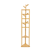 Clothes Coat Rack Garment Stand Shelf Wooden Tree Hanger Bag Hat Hook Holder