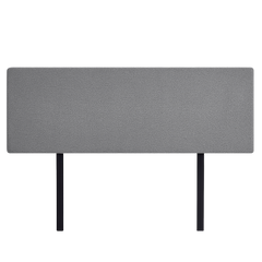 Linen Fabric King Bed Deluxe Headboard Bedhead - Night Ash