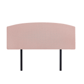 Linen Fabric Queen Bed Curved Headboard Bedhead - Pale Pink