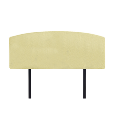 Linen Fabric Queen Bed Curved Headboard Bedhead - Sulfur Yellow