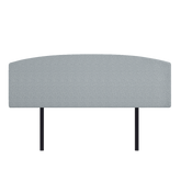 Linen Fabric King Bed Curved Headboard Bedhead - Stone Grey