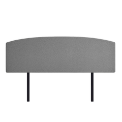 Linen Fabric King Bed Curved Headboard Bedhead - Night Ash