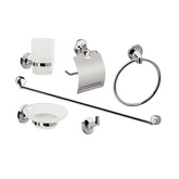 Bathroom Accessories Set 6 Piece Pack Chrome Wall Mounted Easy Fittings