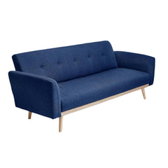 Nicholas 3-Seater Blue Foldable Sofa Bed.