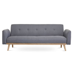 Nicholas 3-Seater Light Grey Foldable Sofa Bed.
