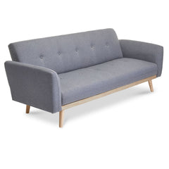 Nicholas 3-Seater Light Grey Foldable Sofa Bed.