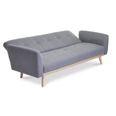 Nicholas 3-Seater Light Grey Foldable Sofa Bed.