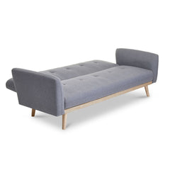 Nicholas 3-Seater Light Grey Foldable Sofa Bed.