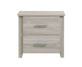 2 Drawers Bedside Table In White Oak