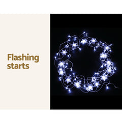 Jingle Jollys 3M Christmas Icicle Lights String Lights 80 LED Solar Powered