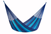 Mayan Legacy King Size Cotton Mexican Hammock in Caribbean Blue Colour