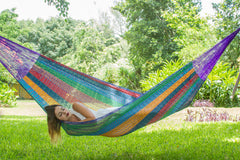 Mayan Legacy Queen Size Cotton Mexican Hammock in Colorina Colour