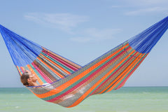 Mayan Legacy Queen Size Cotton Mexican Hammock in Mexicana Colour