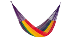 Mayan Legacy King Size Cotton Mexican Hammock in Rainbow Colour