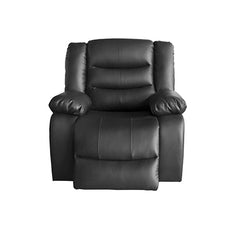 3+1+1 Seater Recliner Sofa In Faux Leather Lounge Couch in Black.