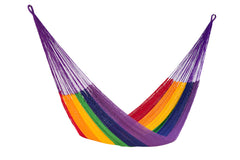 Mayan Legacy Jumbo Size Outdoor Cotton Mexican Hammock in Rainbow Colour