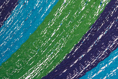 Mayan Legacy King Size Outdoor Cotton Mexican Resort Hammock With Fringe in Oceanica Colour