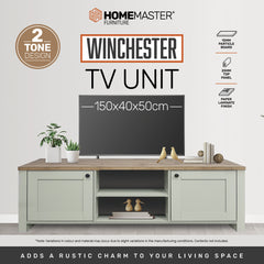 Home Master Winchester Two Tone TV Entertainment Unit Stylish Design 150cm