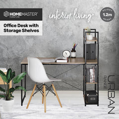 Home Master Office Desk & Storage Shelves Unique Stylish Modern Design 1.2m