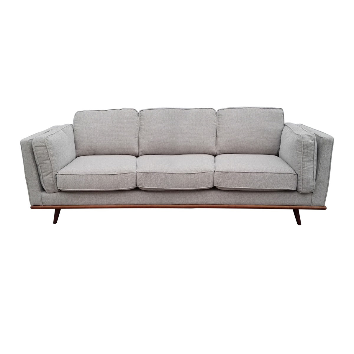 3 Seater Sofa Beige Fabric Modern Lounge Set for Living Room Couch with Wooden Frame.