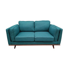 2 Seater Sofa Teal Fabric Lounge Set for Living Room Couch with Wooden Frame -.