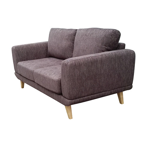 2 Seater Sofa Brown Fabric Lounge Set for Living Room Couch with Solid Wooden Frame.