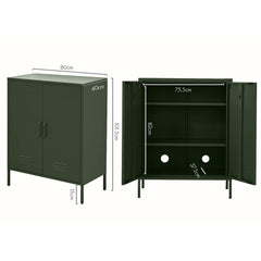 ArtissIn Buffet Sideboard Locker Metal Storage Cabinet - SWEETHEART Green