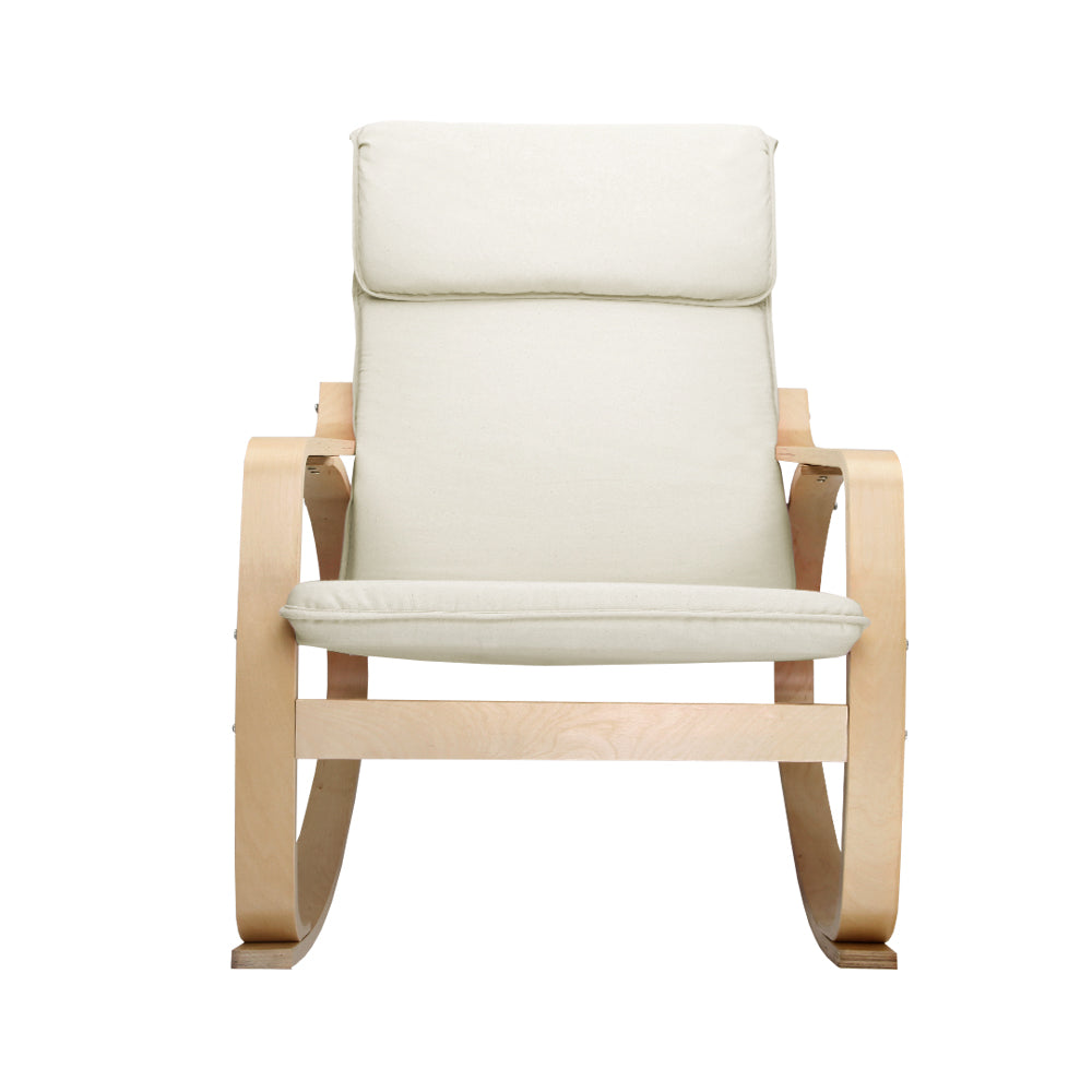 Artiss Fabric Rocking Armchair - Beige