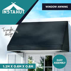 Instahut Window Door Awning Outdoor Solid Polycarbonate Canopy Patio 1mx2m DIY