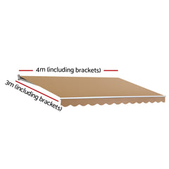 Instahut 4M x 3M Outdoor Folding Arm Awning - Beige