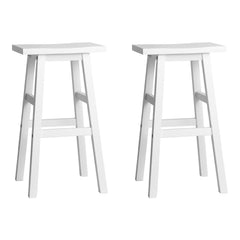 Artiss Set of 2 Beech Wood Bar Stools - White