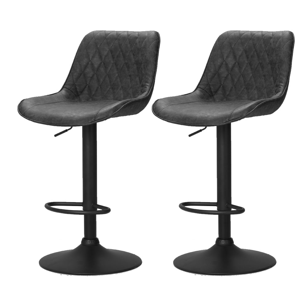 Artiss Set of 2 Bar Stools Kitchen Stool Chairs Metal Barstool Dining Chair Black Rushal