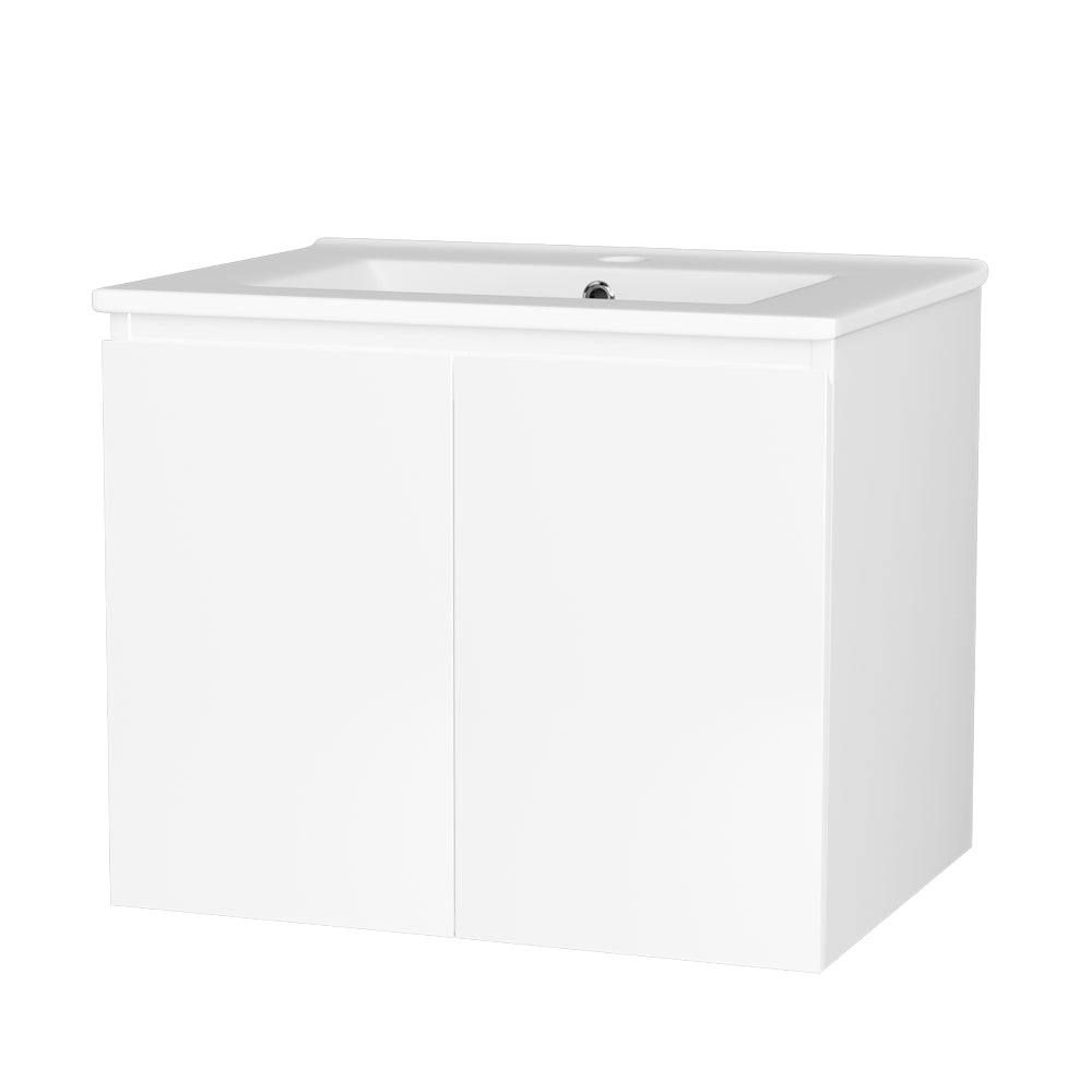 Cefito Vanity Unit Ceramic Basin Cabinet Storage Bathroom Wall Mounted 600mm White