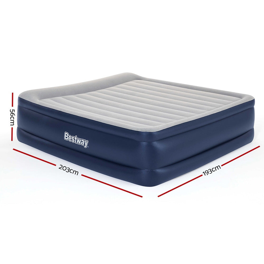 Bestway King Air Bed Inflatable Mattress Sleeping Mat Battery Built-in Pump