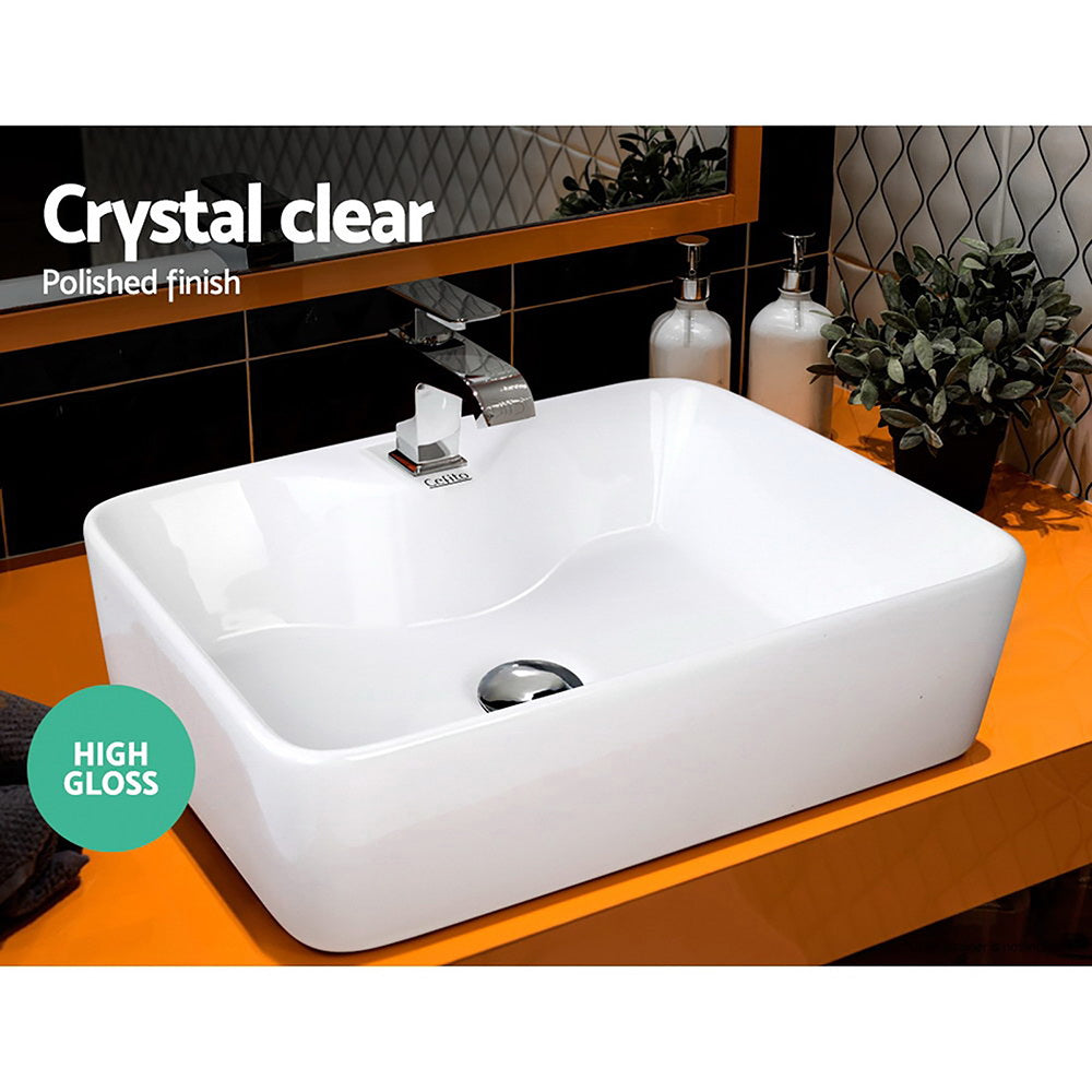 Cefito Ceramic Rectangle Sink Bowl - White