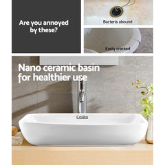 Cefito Ceramic Rectangle Sink Bowl - White