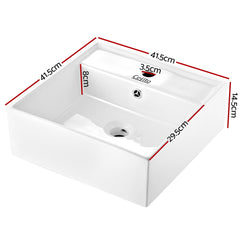 Cefito Ceramic Rectangle Sink Bowl - White