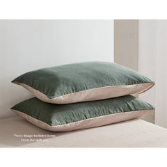 Cosy Club Sheet Set Cotton Sheets Double Green Beige