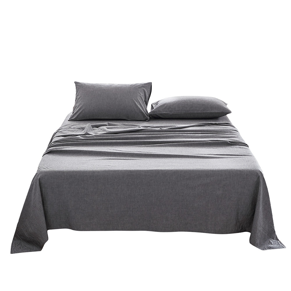 Cosy Club Washed Cotton Sheet Set Black King