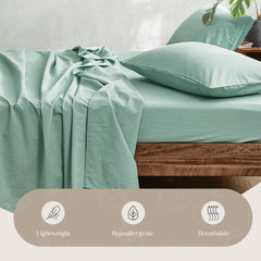 Cosy Club Washed Cotton Sheet Set Grey King