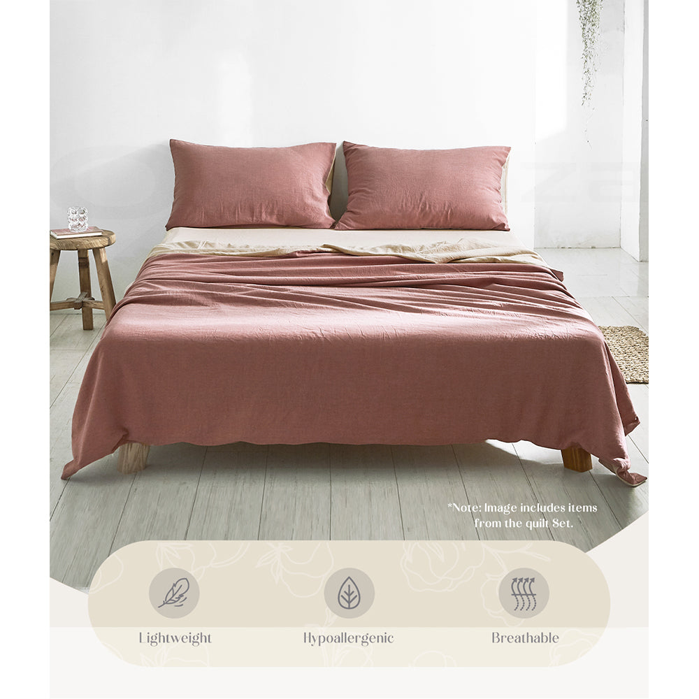 Cosy Club Sheet Set Cotton Sheets King Vanilla Rhubarb