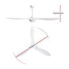 Devanti 52'' Ceiling Fan With Light Remote DC Motor 3 Blades 1300mm