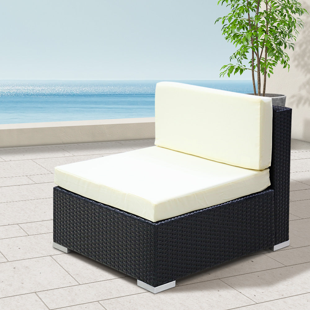 3PC Gardeon Outdoor Furniture Sofa Set Wicker Rattan Garden Lounge Chair Setting.