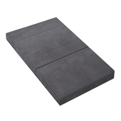 Giselle Bedding Double Size Folding Foam Mattress Portable Bed Mat Velvet Dark Grey