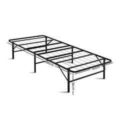 Artiss Folding Bed Frame Single Metal Bed Base Portable Black