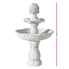 Gardeon 3 Tier Solar Powered Water Fountain - Ivory