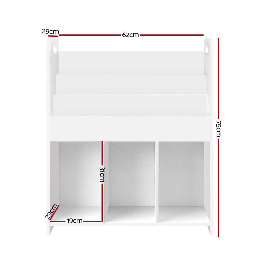 Keezi Kids Bookcase Childrens Bookshelf Display Cabinet Toys Storage Organizer