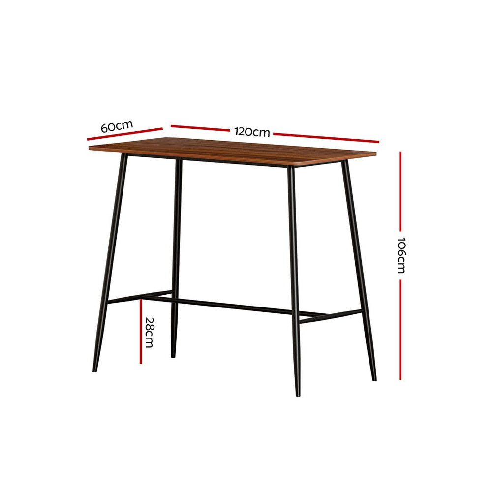 Artiss Bar Table Industrial Dining Desk High Wood Kitchen Shelf Wooden Cafe Pub