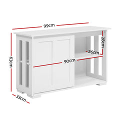 Artiss Buffet Sideboard Cabinet White Doors Storage Shelf Cupboard Hallway Table White